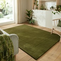 Covor Textured Wool Border Verde 200X290 cm, Flair Rugs - 1