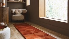 Covor traversa Flair Rugs Gigi Teracota, 60x230 cm, lana 100%, model geometric in relief