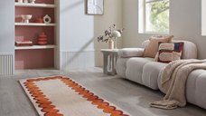 Covor traversa Flair Rugs Wiggle Wool, portocaliu, 80x230 cm, lana 100%, tuftat manual