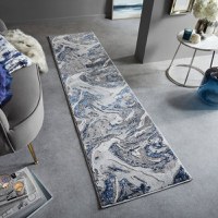 Covor traversă Marbled Bleumarin 60X230 cm, Flair Rugs - 1