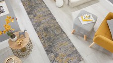 Covor traversă Wonderlust Gri/Galben Ochre 80X300 cm, Flair Rugs