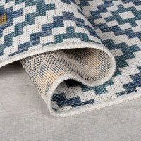 Covor traversa Zia Trellis Outdoor Albastru 80x230 cm, Flair Rugs - 2