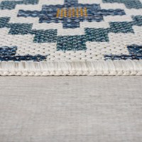 Covor traversa Zia Trellis Outdoor Albastru 80x230 cm, Flair Rugs - 3