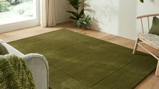 Covor Verde Texturat cu Margini din Lână 120X170 cm, Flair Rugs