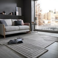 Covor Zen Rectangles Natural inchis 200x290 cm, Flair Rugs - 1