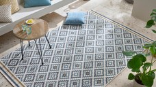 Covor Zia Trellis Outdoor Albastru 120x170 cm, Flair Rugs
