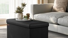 Cufar de depozitare pliabil Songmics Negru 76x38x38 cm