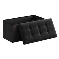 Cufar depozitare Otoman Negru Songmics 76x38x38 cm - 2