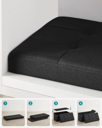 Cufar depozitare Otoman Negru Songmics 76x38x38 cm - 6