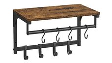 Cuier de perete, Vasagle, Maro Rustic, LCR103B01, 24 x 20 x 24 cm