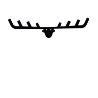 Cuier metalic Antler Negru 66x17 cm - 2