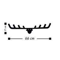 Cuier metalic Antler Negru 66x17 cm - 3