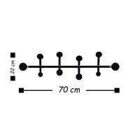 Cuier metalic Rod Negru 70x22 cm - 3