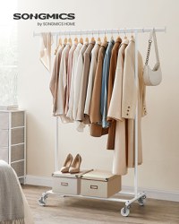 Cuier pe roti Songmics Alb 134x45.4x160 cm - 2