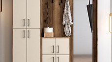 Cuier pentru Hol Berlin ABC - Walnut, Crem