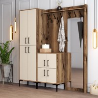 Cuier pentru Hol Berlin ABC - Walnut, Crem - 2
