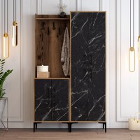 Cuier pentru Hol Berlin BA - Walnut, Negru Marble - 1