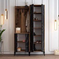 Cuier pentru Hol Berlin BA - Walnut, Negru Marble - 3