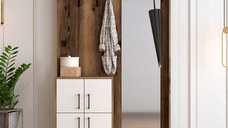 Cuier pentru Hol Berlin BC - Walnut, Alb