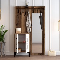 Cuier pentru Hol Berlin BC - Walnut, Alb - 3