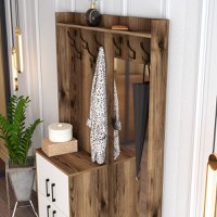 Cuier pentru Hol Berlin BC - Walnut, Alb - 4