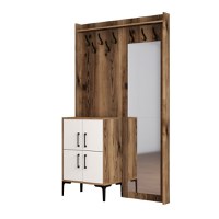 Cuier pentru Hol Berlin BC - Walnut, Alb - 5
