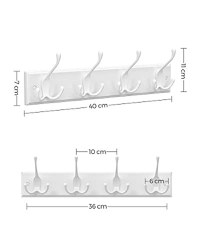 Cuier, Songmics, Alb, 40x11x7 cm - 5