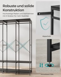 Cuier Songmics Negru 141x40x180 cm - 5