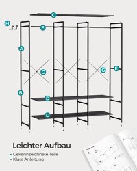 Cuier Songmics Negru 141x40x180 cm - 7