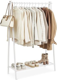 Cuier stander Alb Songmics 92.5x33.5x153 cm - 1