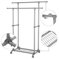 Cuier stender, Songmics, Gri, 87-150x52x166 - 5
