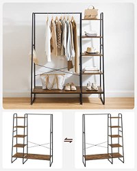 Cuier, Vasagle, Negru, 120×45×160 cm - 3