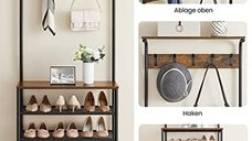 Cuier Vasagle Negru 68x32.2x182 cm - Organizare Eficienta