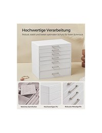 Cutie de bijuterii, Songmics, Alb, JBC138, 6 sertare - 4