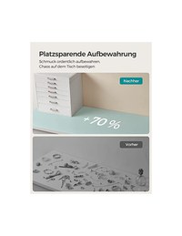 Cutie de bijuterii, Songmics, Alb, JBC138, 6 sertare - 7