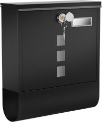 Cutie de scrisori Songmics, 24 x 30 cm, Black, compartiment pentru ziar - 1