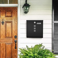 Cutie de scrisori Songmics, 24 x 30 cm, Black, compartiment pentru ziar - 6