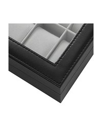 Cutie pentru ceasuri, Songmics, capacitate 20.2 x 25.5 x 7.8 cm, JWB010BK, Gri - 5
