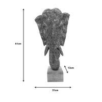 Decoratiune de masa Zap elefant aurie din lemn de mango 31x13x61 cm - 2