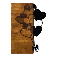 Decoratiune de perete Hearby, Pako World, Lemn de pin, Natural, 39x3x58 cm - 1