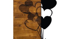 Decoratiune de perete Hearby, Pako World, Lemn de pin, Natural, 39x3x58 cm