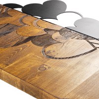 Decoratiune de perete Hearby, Pako World, Lemn de pin, Natural, 39x3x58 cm - 3