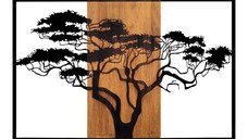 Decoratiune de perete Merzo, Pako World, Lemn de pin, Natural, 90x3x58 cm
