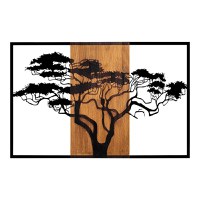 Decoratiune de perete Merzo, Pako World, Lemn de pin, Natural, 90x3x58 cm - 1