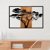 Decoratiune de perete Merzo, Pako World, Lemn de pin, Natural, 90x3x58 cm - 2