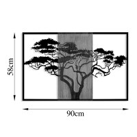 Decoratiune de perete Merzo, Pako World, Lemn de pin, Natural, 90x3x58 cm - 3
