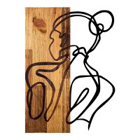 Decoratiune de perete Womanel, Pako World, Lemn de pin, Natural, 35x3x50 cm - 1