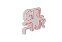 Decoratiune luminoasa LED de perete Girl Power Roz 36x25x2 cm - 8