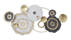 Decoratiune perete din metal Melin Pako World Auriu 127.5x63x6 cm