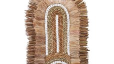 Decoratiune perete Earsy mat in culoare naturala 58x32x8 cm